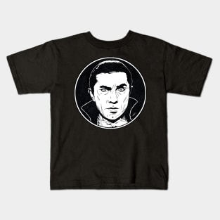 DRACULA (1931) (Circle Black and White) Kids T-Shirt